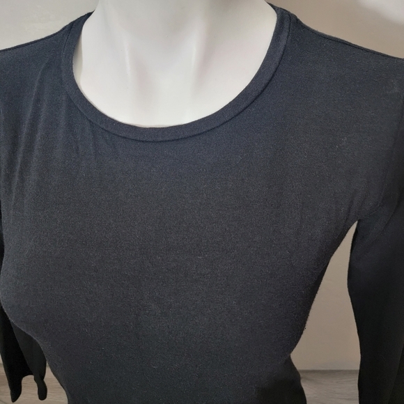 Johnny Was CALME Black Pullover Top Size XS Soft Lightweight 3/4 Sleeve Simple - Picture 7 of 8